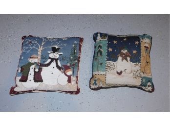 Decorative Snowman Holiday Throw Pillows - 2 Total