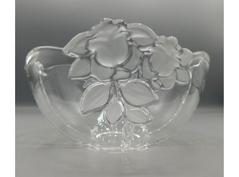 Frosted Glass Floral Pattern Bowl