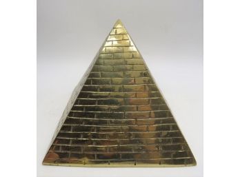 Brass-tone Pyramid Table Decor