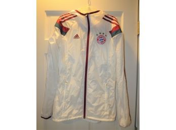 Adidas FC Bayern Munchen White Hooded Jacket - Men's Size Small