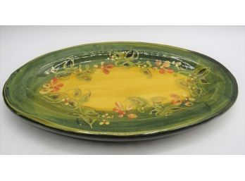 T. Comme Terre De Provence Hand Painted Glazed Pottery Oval Platter