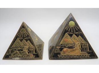 Egyptian Pyramid Table Decor - Set Of 2 Assorted Sizes