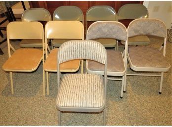 Folding Chairs - Assorted Set Of 9 Chairs