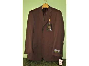 Naldini Couture Hand Tailored Italian Brown Wool Men's Suit - Size R40/34 -NEW