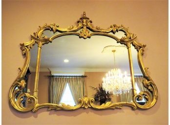 Vintage Ornate Italian Carved Gold Gilt Composite Wall Hanging Mirror