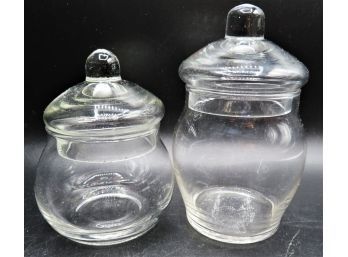 Clear Glass Jars With Lids - 2 Assorted Sizes