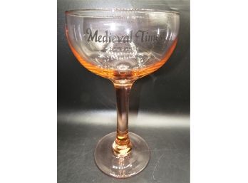 Medieval Times New Jersey Large Amber Stemmed Glass