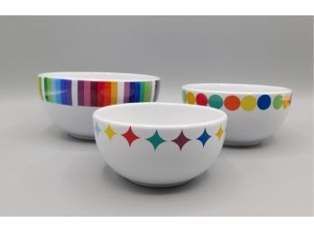 Novogratz Ceramic Multicolor Decorated Nesting Small Mixing Bowls