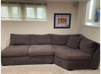 Brown Upholstered Two Piece Sofa