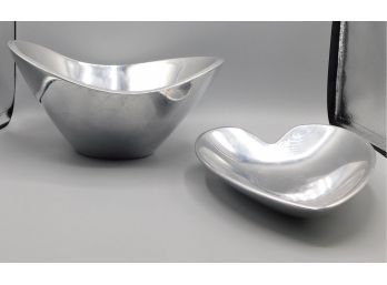Nambe Alloy Love Heart Dish & Asymmetrical Bowl
