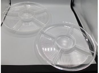 Acrylic Sectioned Serving Dishes - Set Of Two