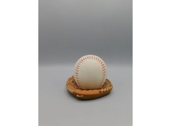 Baseball & Mitt Ceramic Piggy Bank With Felt Bottom