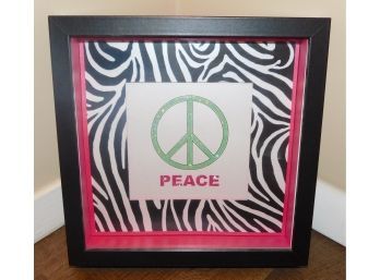 'Peace' Zebra Decorative Shadow Box Artwork