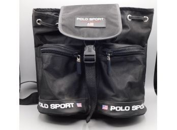 Ralph Lauren Vintage Polo Sport Drawstring Black Bucket Backpack