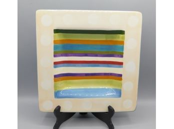 Natural Elements By Jay Imports Painted Ceramic Platter