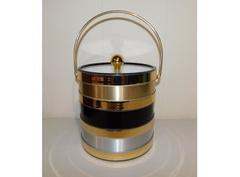Mr. Ice Bucket Black & Gold Tone Insulated Ice Bucket With Lid