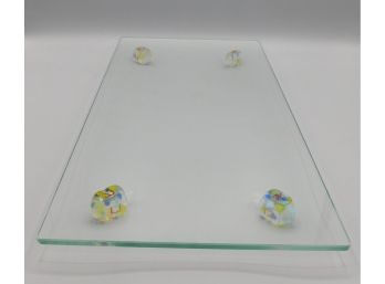 Glass Dreidel Decorative Tray