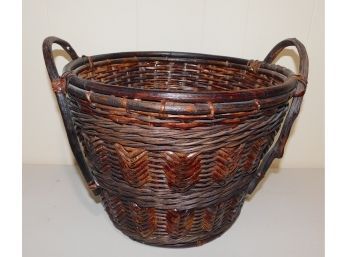 Wicker Woven Storage Basket With Handles