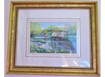 Pamela Brown 'spring Pond Study Setauket' Framed Print