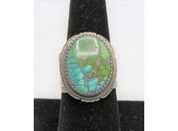 R. Tom Sterling Silver Turquoise Ring - Size 9