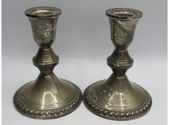 Poole Sterling Weighted Candlestick Holders - Set Of 2