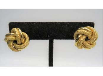 14K Yellow Gold Knot Earrings, 5.6 Grams