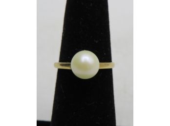 Lambert Bros. 14K Gold Ring With Pearl- Size 5 3/4 (1.9 Grams)