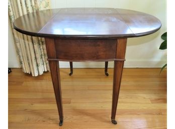 Wood Accent Drop Leaf Table & Caster Wheels