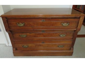Wood Dresser With 3-drawers & Metal Draw Pulls