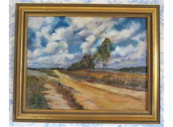 Doris Redlien Landscape Painting, Framed