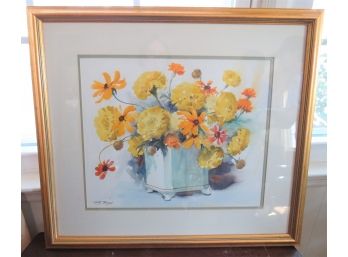 T.s. Briggs Yellow Floral Bouquet Framed Wall Decor