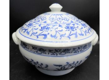 Blue Floral Soup Tureen With Lid