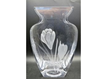 Badash Crystal Vase Frosted Flowers - Original Box