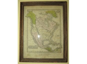 Rare Historical Map North America Map 1829 Framed