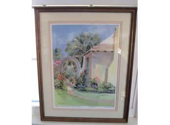 Carole Holding 'springfield Garden, Bermuda' Signed, Numbered Framed Print