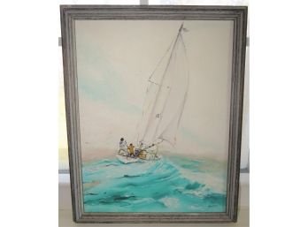 Anzalone Sailboat At Sea Framed Painting