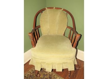 Wood Arm Chair With Fabric Cushions