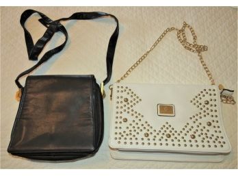 Christian La Croix Studded Handbag & Perllina Black Crossbody Bag - Set Of 2