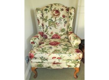 Floral Upholstered Arm Chair