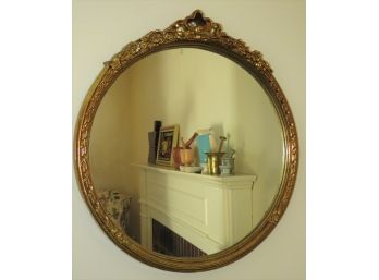Gold-tone Round Framed Wall Mirror