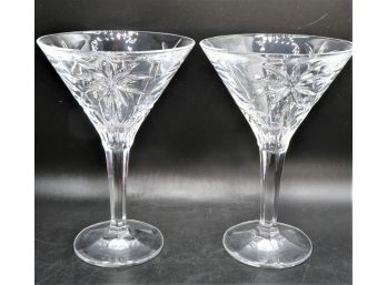 Cut Glass Martini Glasses - Set Of 2