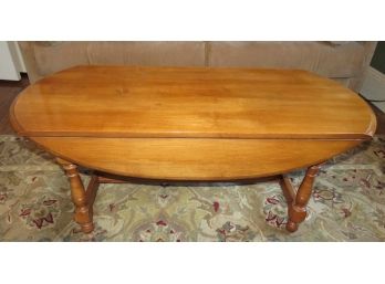 L. Hitchcock Hitchcocksville Conn Warranted Wood Table With Drop Leaves
