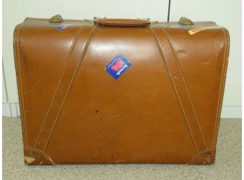 Vintage Platt Guardsman Suitcase Garment Bag Hard Case Luggage With Stickers, Vintage