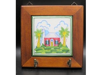 BSF Framed Decorative Tile Wall Hanging With 2-hooks