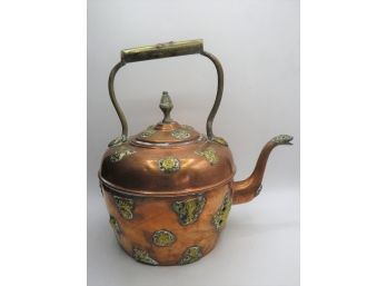 Moroccan Copper & Brass Gooseneck Tea Pot