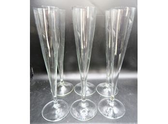 Glass Champagne Tall Flutes - Set Of 6