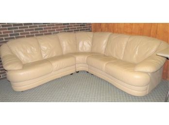 Faux Leather 3-piece Sectional Tan Sofa