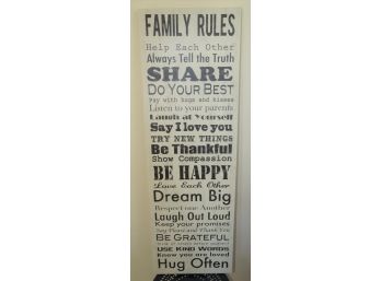 Hideout Designs 'family Rules' Wall Decor
