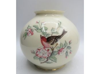 Lenox Serenade Small Globe Vase, Hand Decorated In 24K Gold