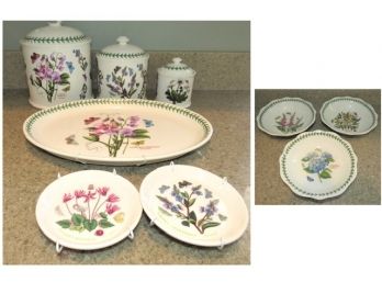 Portmeirion Susan Williams-ellis 'botanic Garden' Cannisters, Plates, Bowls - Set Of  9